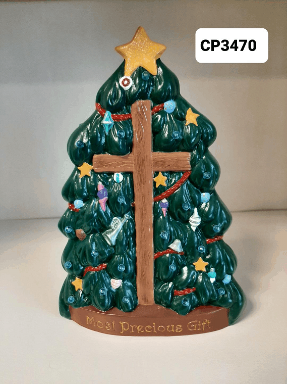 9-Inch Ceramic Christmas Tree – "Most Precious Gift" with Customizable Lights